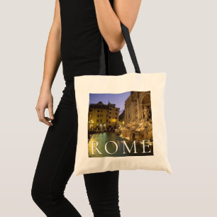 Bolsa Tote Fonte da Trevi à Noite Roma, Lazio, Itália