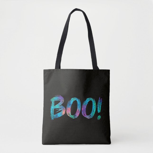 Bolsa Tote Fonte de Halloween com Brilho Falso Multicolorido (Frente)