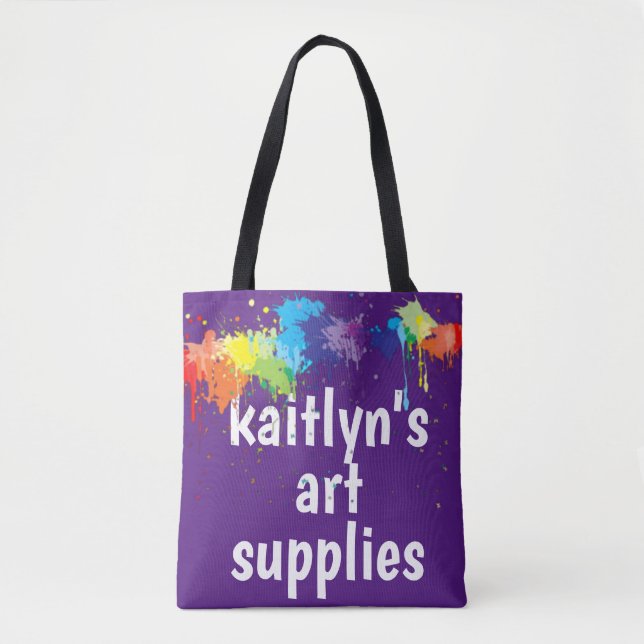 Bolsa Tote Fonte personalizada bonito da arte (Frente)