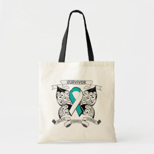 Bolsa Tote Força da borboleta do sobrevivente do cancro do