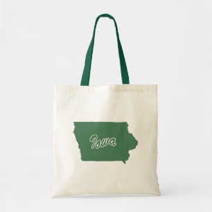 Bolsa Tote Forest Green State Of Iowa Shape Tote Bag