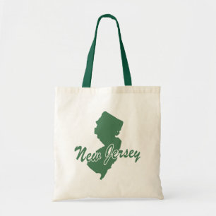 Bolsa Tote Forest Green State Of New Jersey Shape Tot Bag