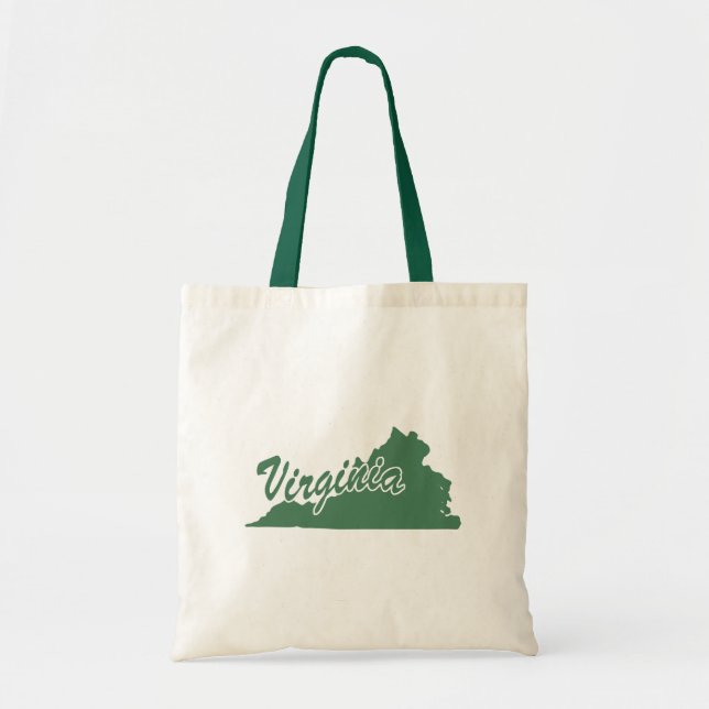 Bolsa Tote Forest Green State Of Virginia Shape Tote Bag (Frente)