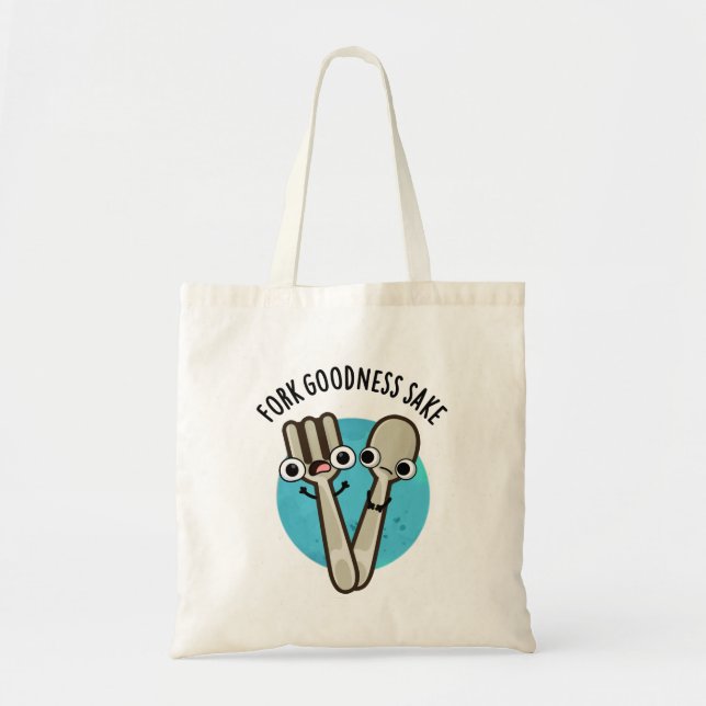 Bolsa Tote Fork Goodness Sake Funny Utensil Pun (Frente)