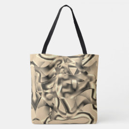 Bolsa Tote Forma caquis ou bege curvada, com tons luminosos