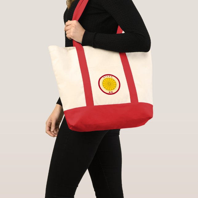 Bolsa Tote Forma do Círculo Emblema Imperial Seal do Japão (Frente (produto))