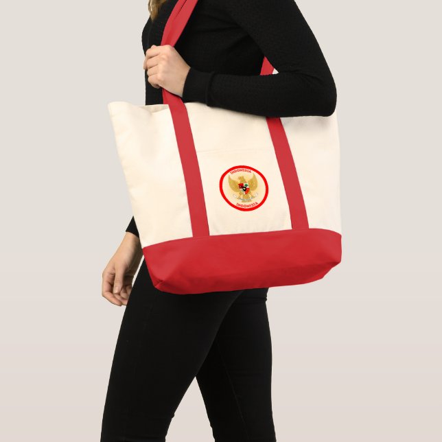 Bolsa Tote Forma do Círculo Emblema Nacional da Indonésia (Frente (produto))