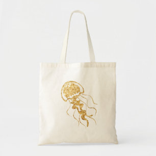 Bolsa tote forma dourada de água-viva