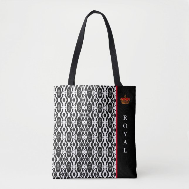 Bolsa Tote Forma geométrica oval elegante e sofisticada em pr (Frente)