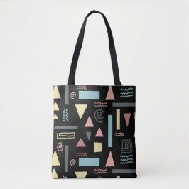 Bolsa Tote Forma geométrica padrão preto