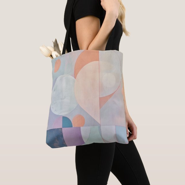 Bolsa Tote Forma Pastel Geométrica Abstrata Moderno de Meados (Close Up)