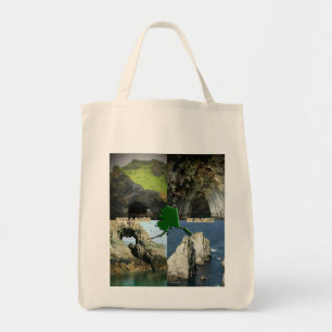 Bolsa Tote Formações de rock e cavernas na colagem do Alasc