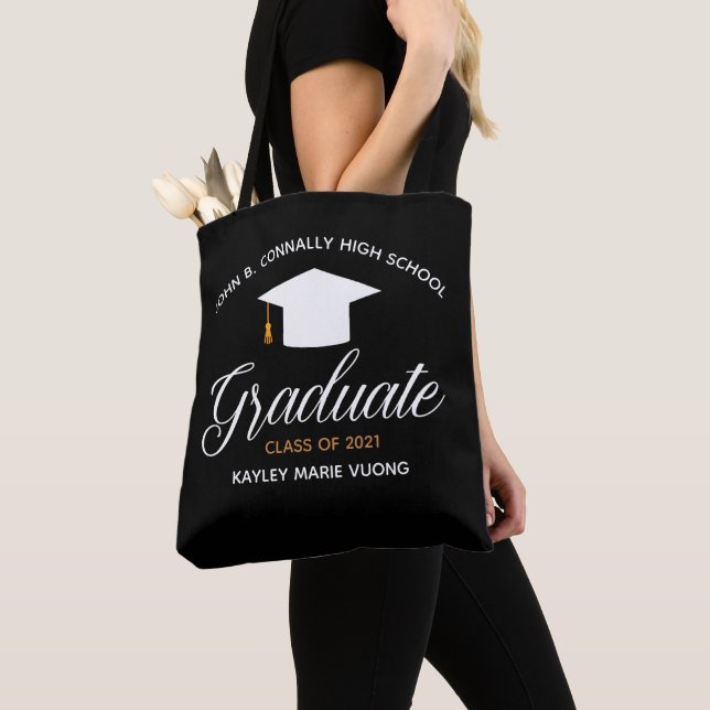 Bolsa Tote Formando Chic Classe Personalizada de 2025 Preto (Close Up)