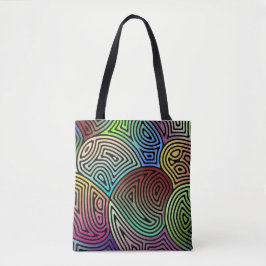 Bolsa Tote formas abstratas assimétricas coloridas