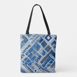 Bolsa Tote Formas Azuis de Boho