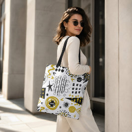 Bolsa Tote Formas de Arte Abstrato Colorido Moderno e Elegant