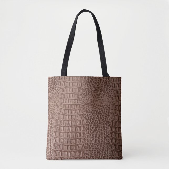 Bolsa Tote Formas de couro castanho fecham macroski (Frente)