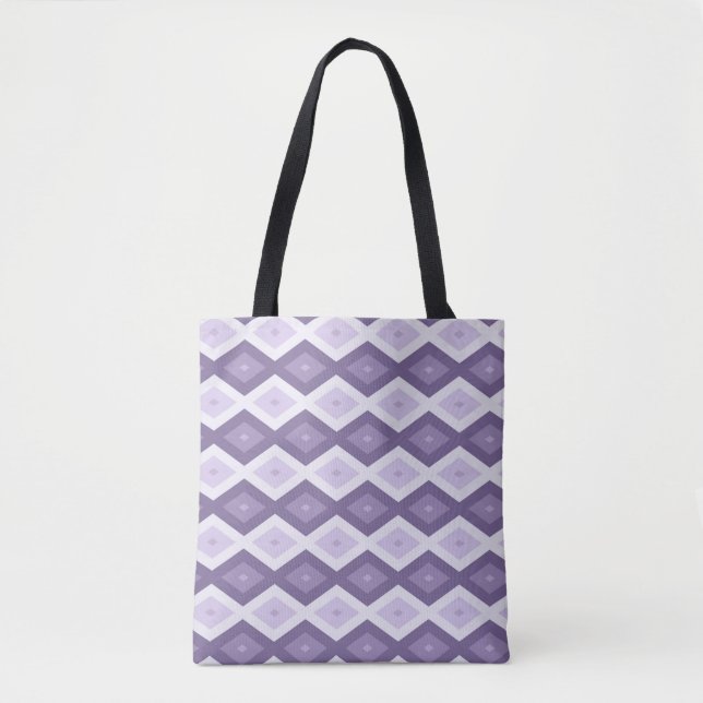 Bolsa Tote Formas de diamante de lavanda (Frente)