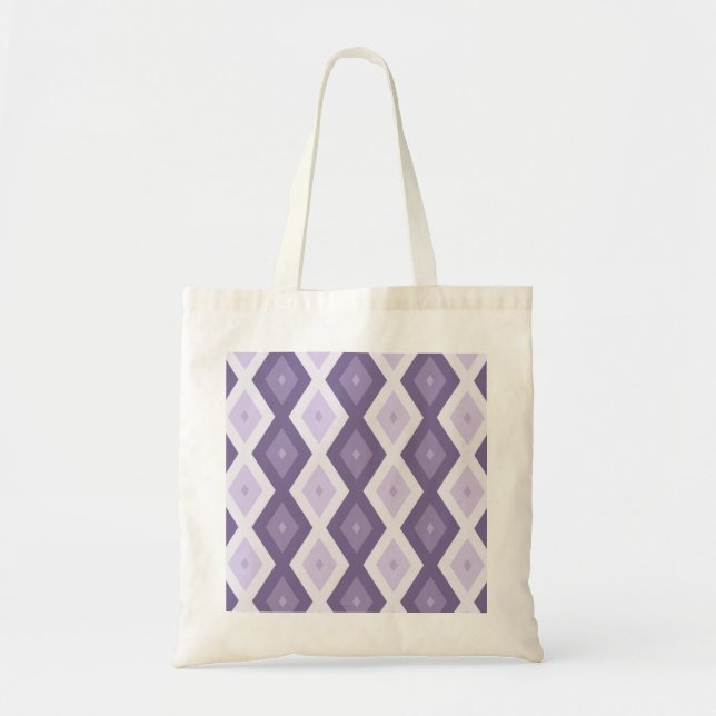 Bolsa Tote Formas de diamante de lavanda (Frente)