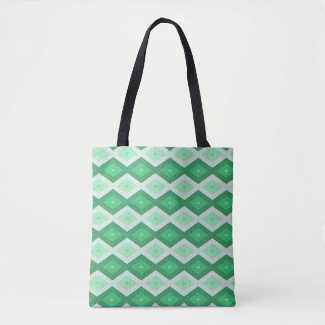 Bolsa Tote Formas de diamante verde (Frente)