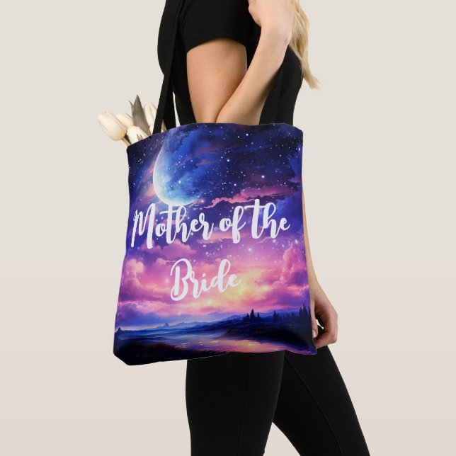 Bolsa Tote Formas de Lua Cheia Celestiais Nuvens Casamento Mí (Close Up)