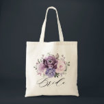 Bolsa Tote Formas de presentes de Chá de panela Roxo Dusty<br><div class="desc">O saco de presentes de chá de panela floral moderno e elegante apresenta um buquê de pessoas com rosas de aquarelas em tons de ameixa roxa, rosa poeirento, rosa poeirento, mauve, sábio com folhas botânicas verdes e eucalipto. Por favor, encontre mais designs e variações na minha loja de "blisswedingpaperie". E...</div>