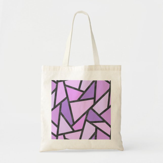 Bolsa Tote Formas de vidro lilás manchado (Frente)