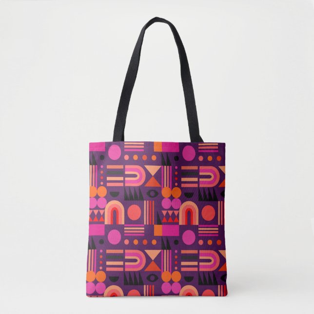Bolsa Tote Formas Geométricas - Abstrato Padrão Invisível. (Frente)