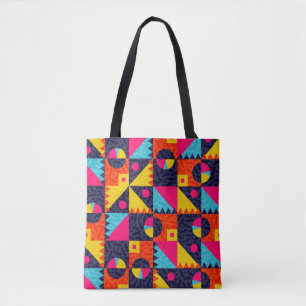 Bolsa Tote formas geométricas de abstrato. Exemplo colorido r