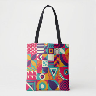 Bolsa Tote formas geométricas de pop abstrato, padrão sem sol