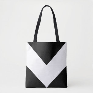 Bolsa Tote Formas Geométricas do Triângulo Abstrato Preto e B