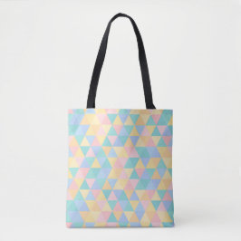 BOLSA TOTE FORMAS GEOMÉTRICAS ROSA AZUL AMARELO VERDE PASTEL
