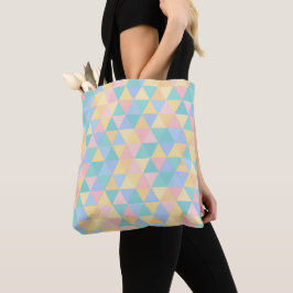 BOLSA TOTE FORMAS GEOMÉTRICAS ROSA AZUL AMARELO VERDE PASTEL