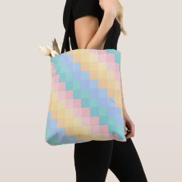 BOLSA TOTE FORMAS GEOMÉTRICAS ROSA AZUL AMARELO VERDE PASTEL