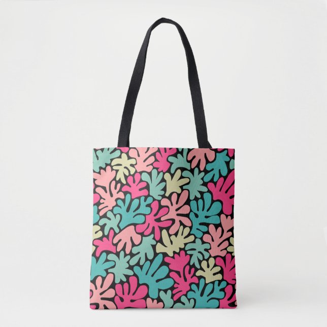 Bolsa Tote Formas orgânicas Abstrato 240822 - Cores a preto (Frente)