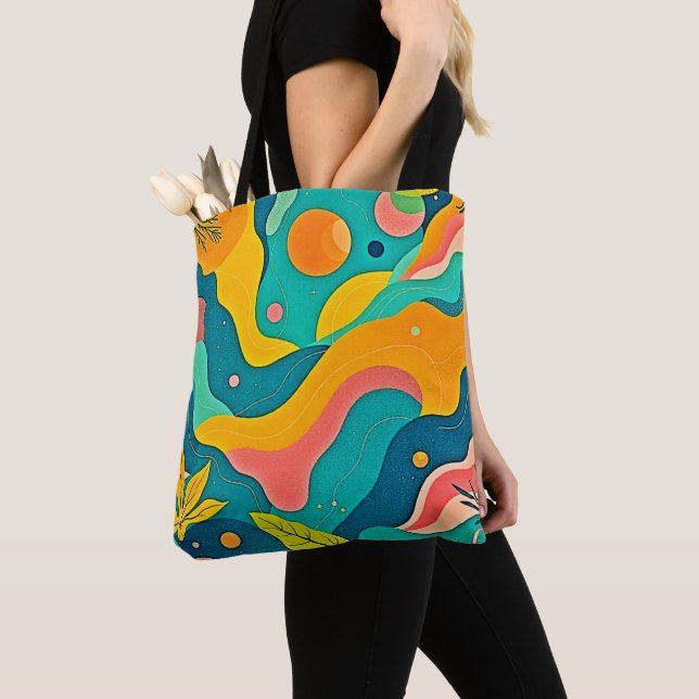 Bolsa Tote Formas Orgânicas Fluidas (Close Up)
