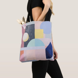 Bolsa Tote Formas Pastéis Geométricas Cubistas Abstratas Mode