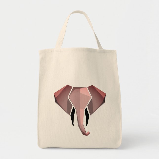 Bolsa Tote Formas Simples Geométrica Cabeça de Elefante (Frente)