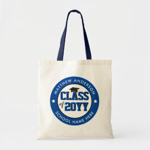 Bolsa Tote Formatura da turma de 2026 azul elegante Graduação