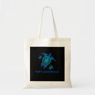 Bolsa Tote Fort Lauderdale Florida Sea Blue Tribal Tartaruga