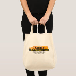 Bolsa Tote Fort Lauderdale Skyline & Coordenadas
