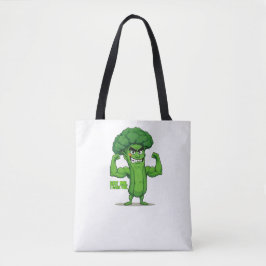Bolsa Tote Forte Veggies Club-Flexível Brócolis Funny Cartoon