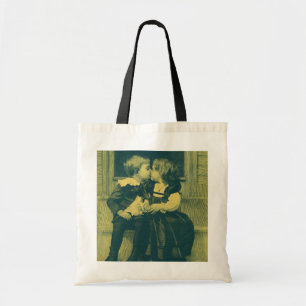 Bolsa Tote Foto Antiga de Amor e Romance, Crianças Beijando