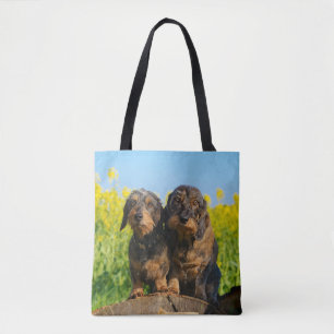 Bolsa Tote Foto bonito do animal de estimação de dois amigo