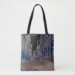 Bolsa Tote Foto Cobblestone Street Quebec, Canadá, 1930