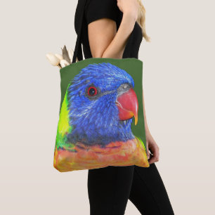 Bolsa Tote Foto Colorida do Arco-Íris Lorikeet