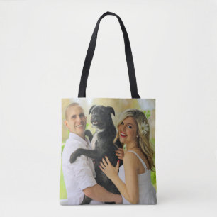 Bolsa Tote Foto da família com Modelo de cão