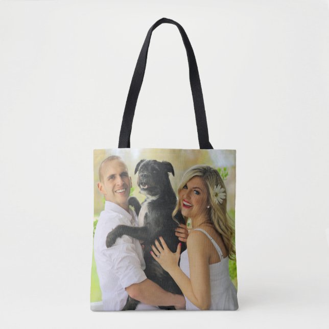 Bolsa Tote Foto da família com Modelo de cão (Frente)
