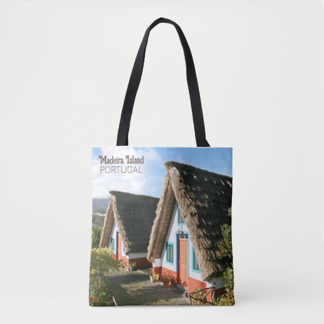 Bolsa Tote Foto da Ilha Madeira com Habitações Típicas, Portu (Frente)