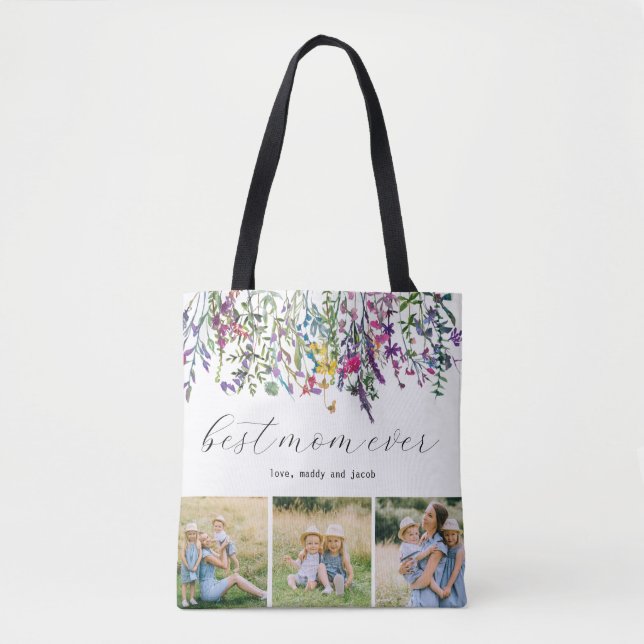 Bolsa Tote Foto da Melhor Mãe Moderna (Frente)